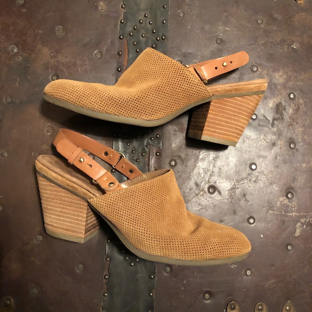 Aerosole Heeled Suede Clogs